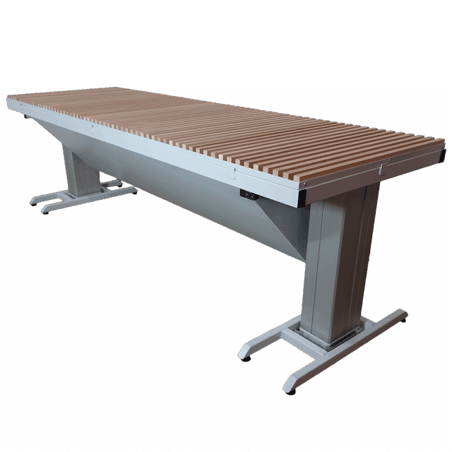 Udsugningsbord med hæve sænk – 2500x800 mm - front/skrå