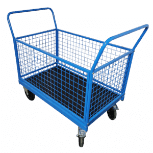 Parcel trolley with grid