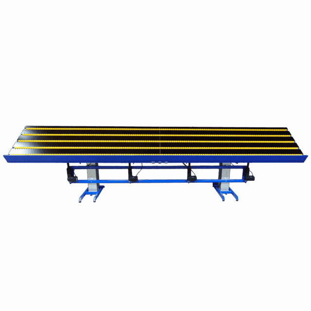 arbejdsbord med vip og rulleskinner