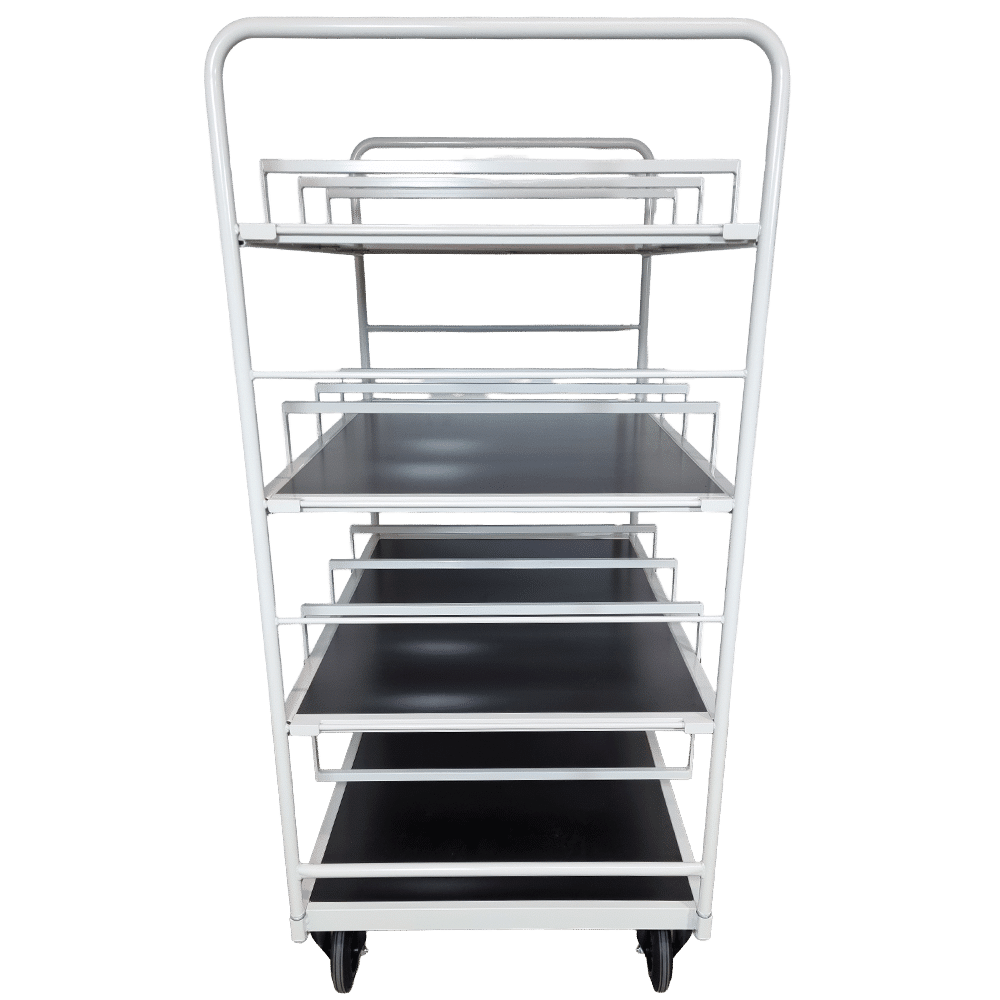 lagerreol på hjul – 1250x800x1700 mm fra side