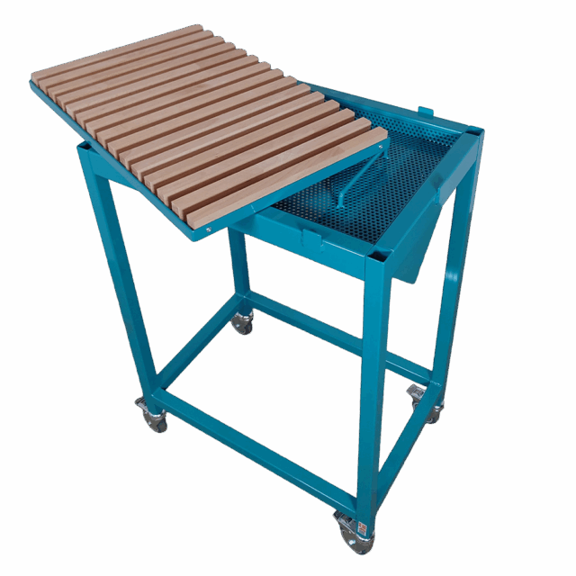 Lille udsugningsbord - skrå med aftagelig bordplade