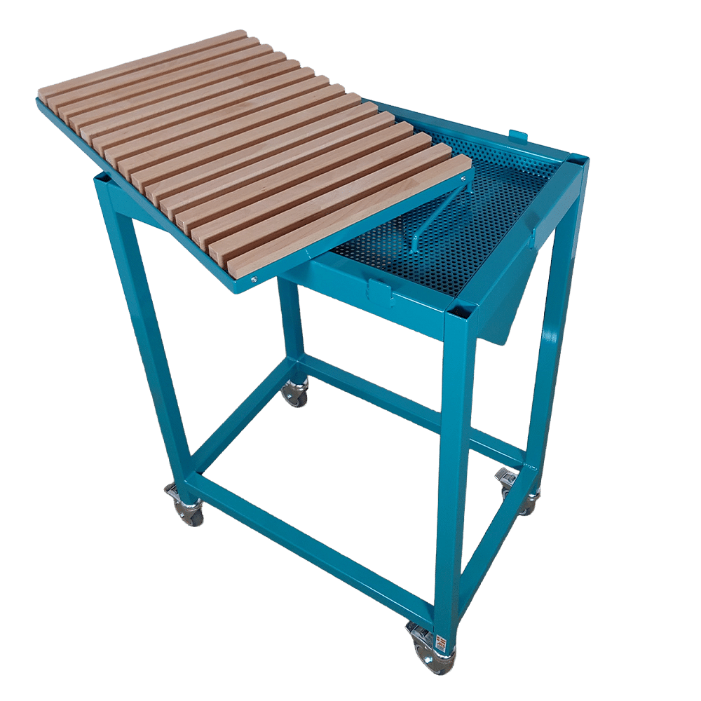 Lille udsugningsbord - skrå med aftagelig bordplade