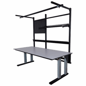 Height adjustable table with superstructure - 1800x800 mm (Front oblique)