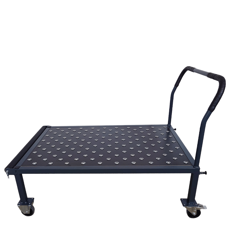 Pladevogn med ruller - 1200x800x442mm (Lige fra siden)