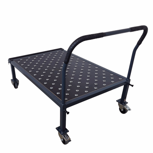 Pladevogn med ruller - 1200x800x442mm (Skrå bagfra)