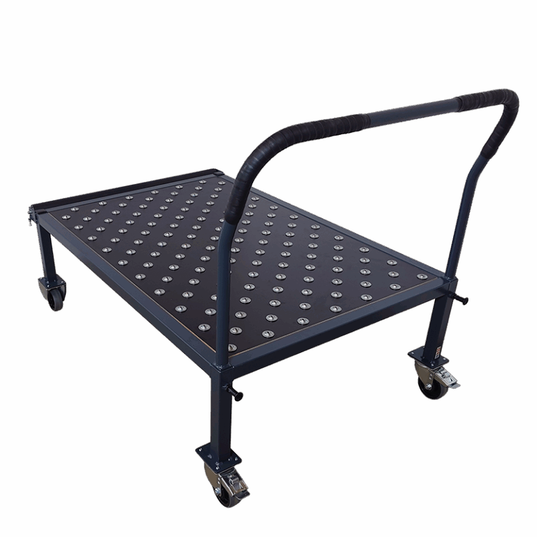 Pladevogn med ruller - 1200x800x442mm (Skrå bagfra)