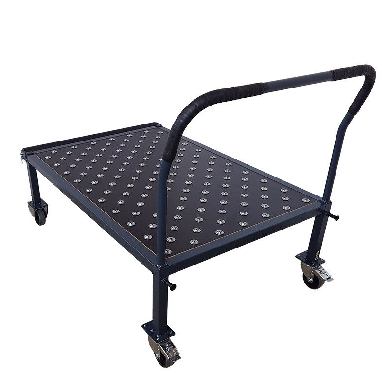 Pladevogn med ruller - 1200x800x442mm (Skrå bagfra)