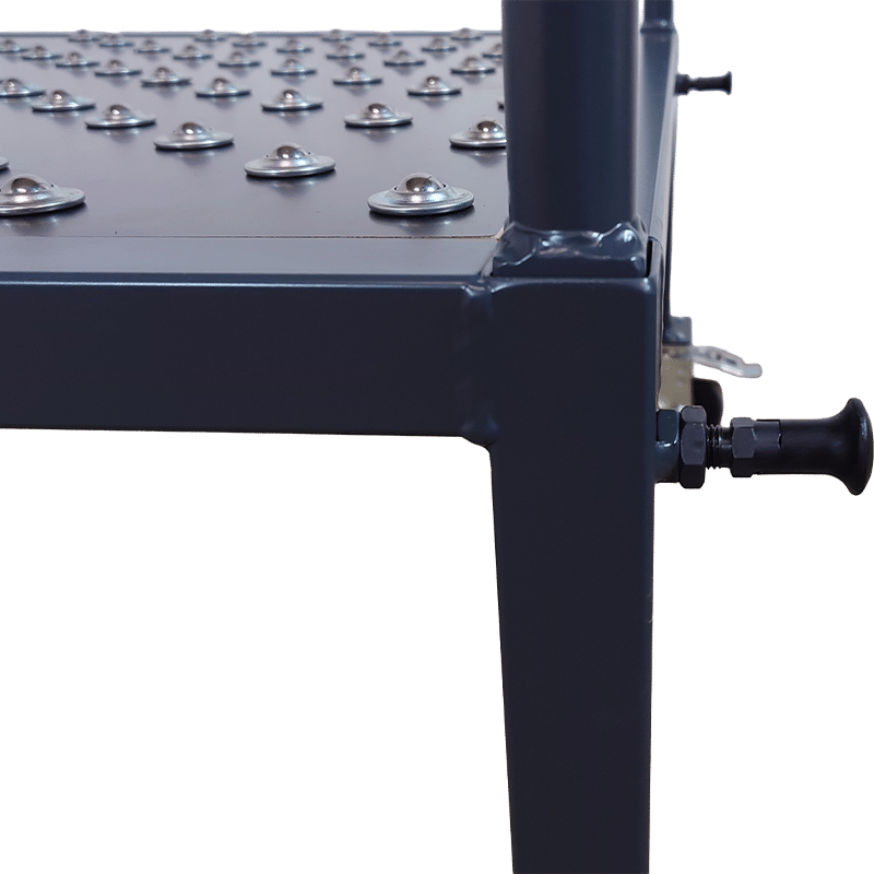 Pladevogn med ruller - 1200x800x442mm (Close up fra højre)