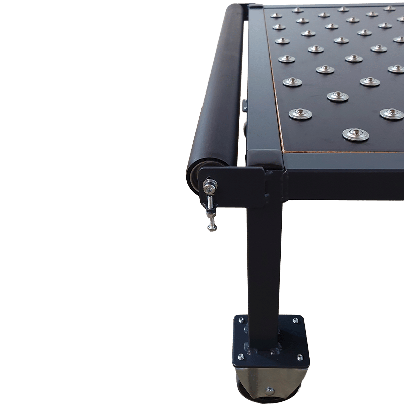 Pladevogn med ruller - 1200x800x442mm (Sidefra closeup)