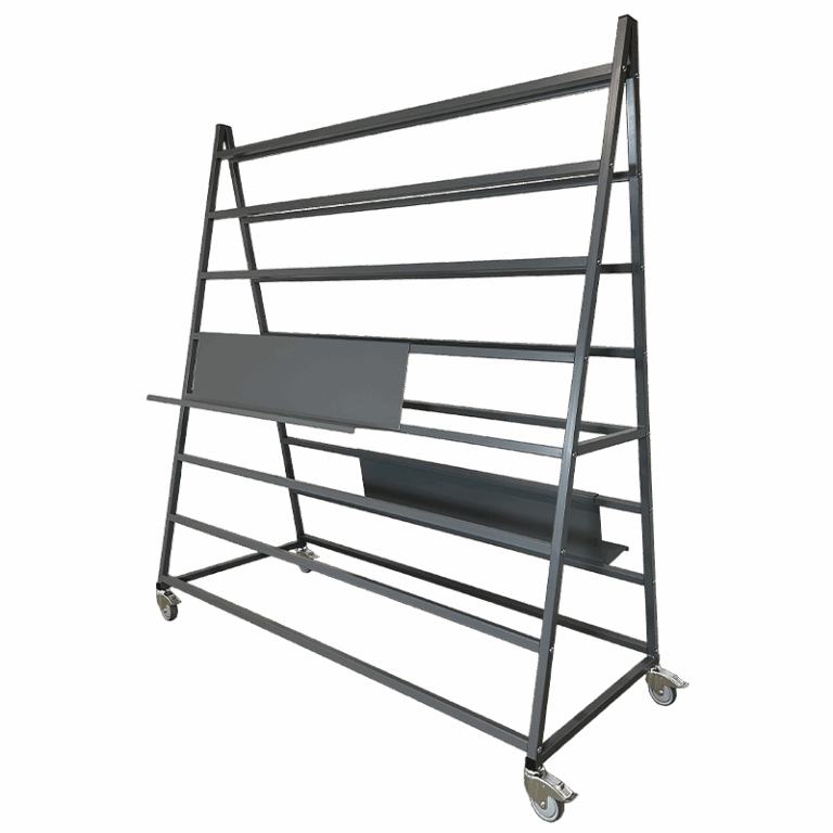 A-stativ med aftagelige hylder - 2000x800x2050mm (forfra skævt)