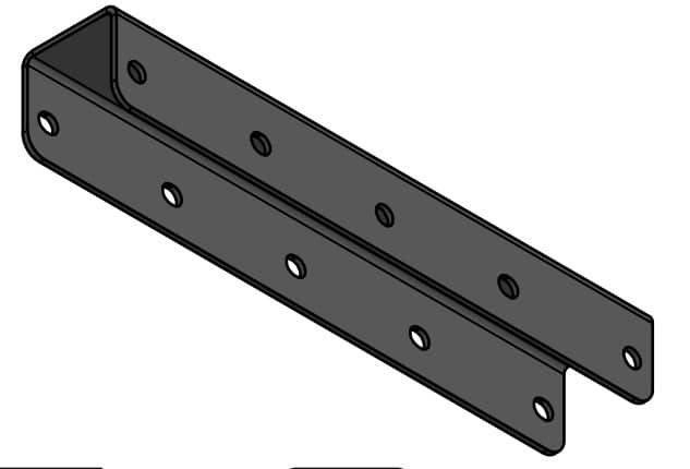 Gebogenes U-Profil für Rollständer