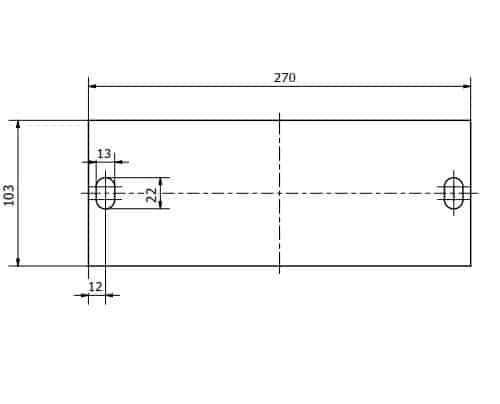 Plate in 10mm. 103x270mm