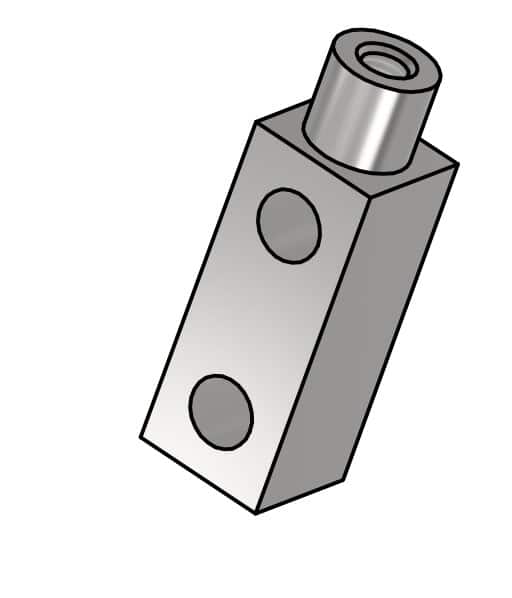 Gewindebolzen 20x20mm M8 Gewinde