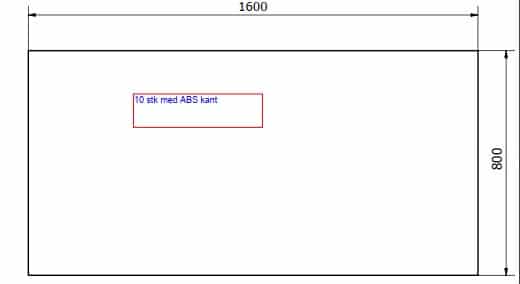 B100000 worktop 1600x800x24 light gray