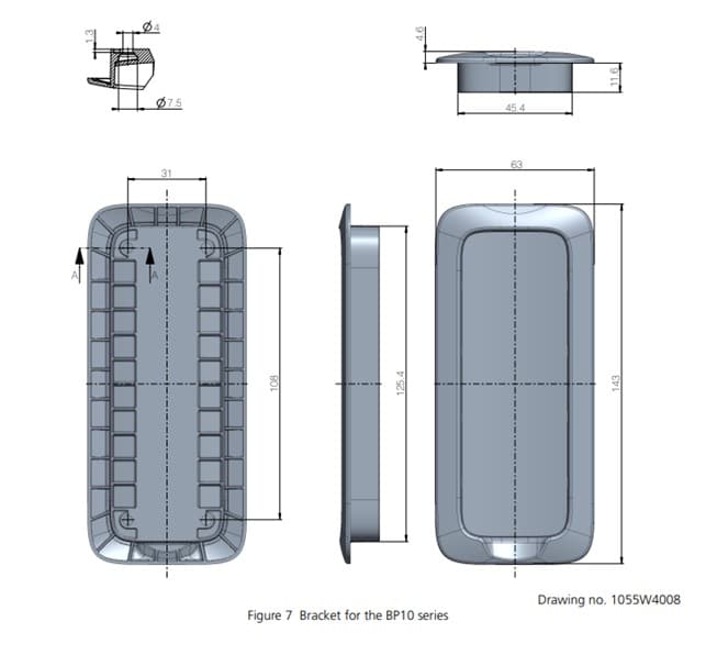 Mounting plate for remote control w/magnet Linak