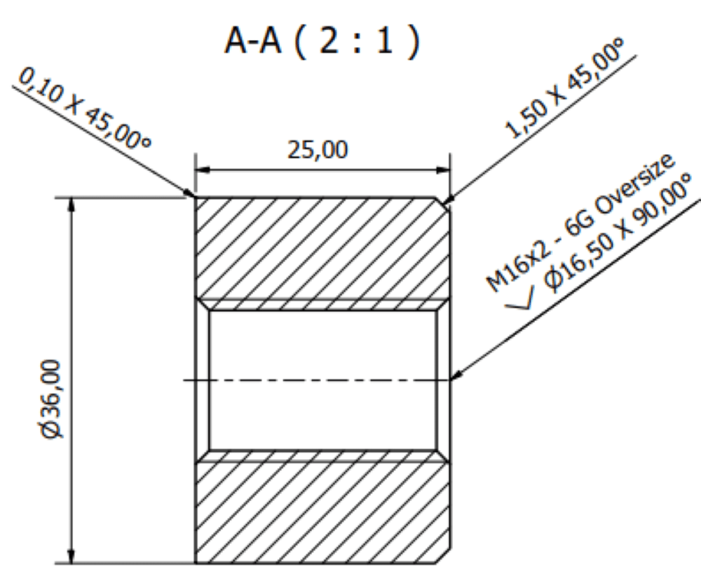 Stopfen Ø36xM16-25 Stahl 235 Übergröße