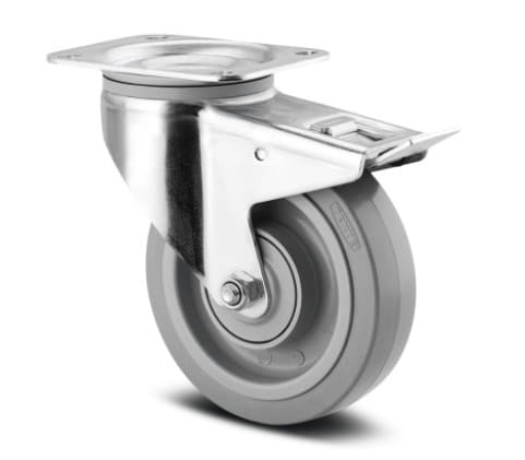 Tente hjul Ø160 m/brems 3477UFP160P63