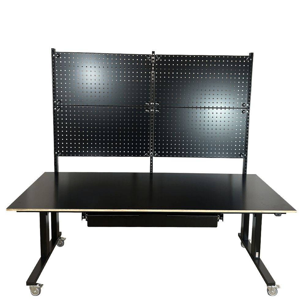 Hæve sænkebord med skuffe - Duo-Let 3070 (forfra skuffe inde)