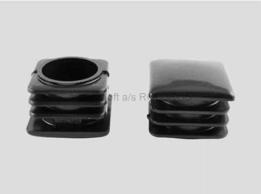 30x30 Rohrbein Kunststoffstecker schwarz B44 dupsko