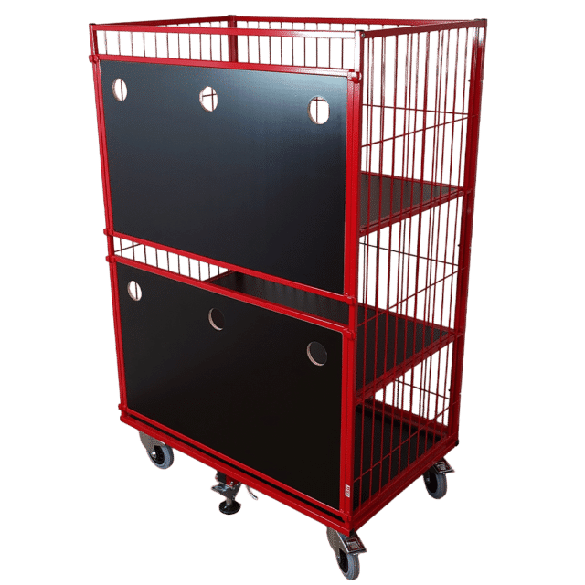 Containerwagen mit allen Regalen und Türen