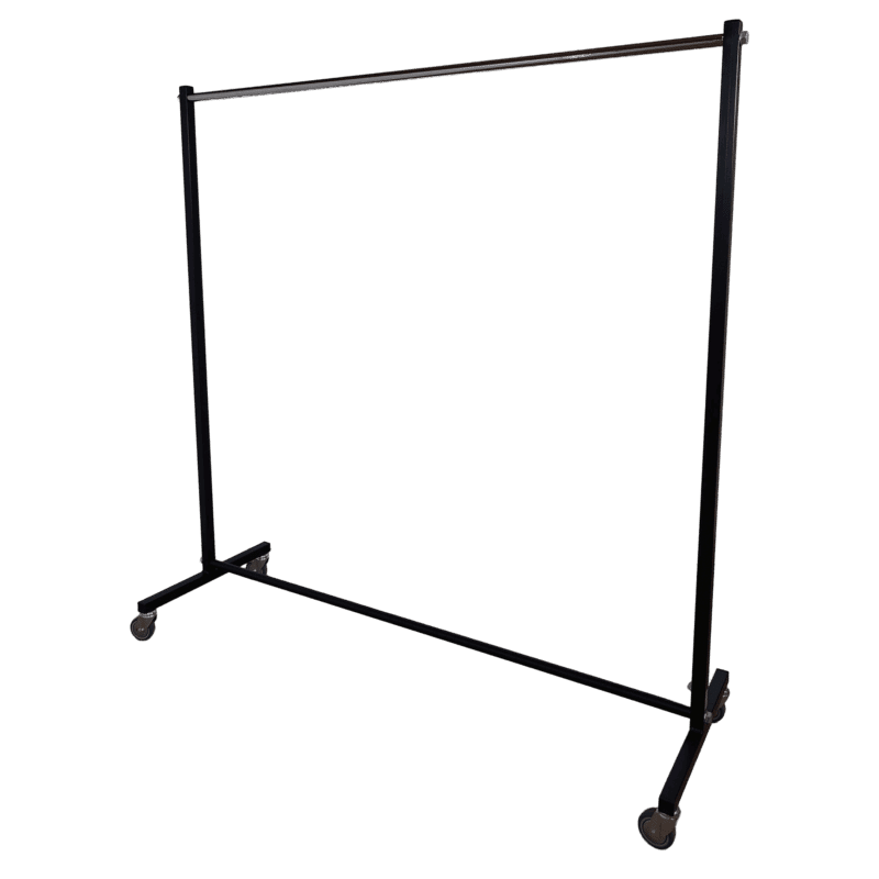 Hanger rack on wheels - angled from the front